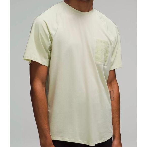 Lululemon Ventilated Hiking Short Sleeve Shirt Dewy Lime Green Sz L - Picture 1 of 8